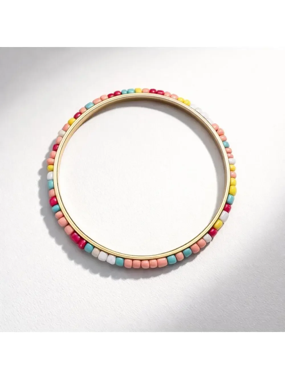 Vintage Colorful Beaded Bangle Bracelet
